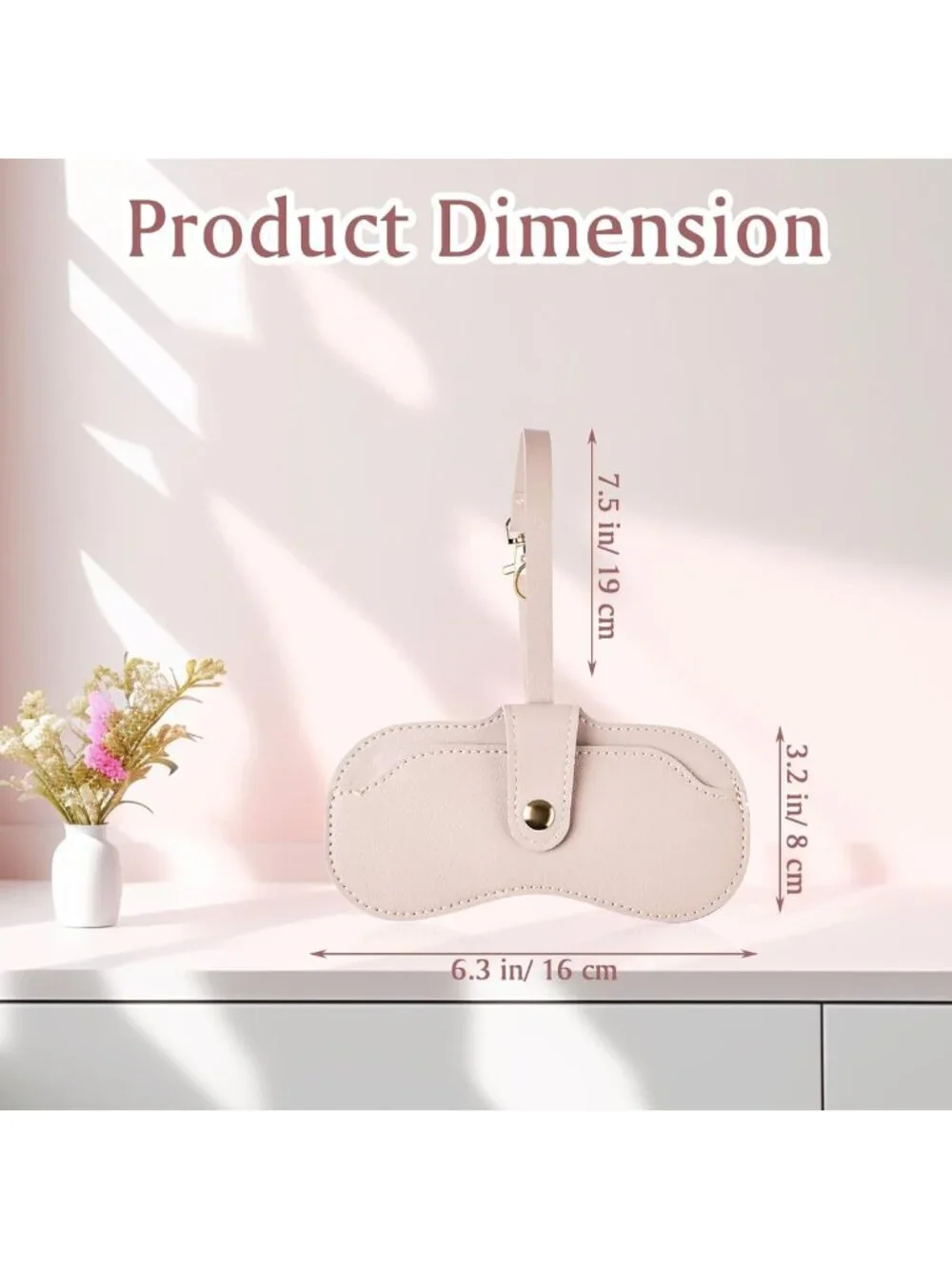 Soft Leather Sunglasses Case with Strap | Portable Glasses Holder & Organizer